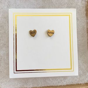 Gold heart earrings